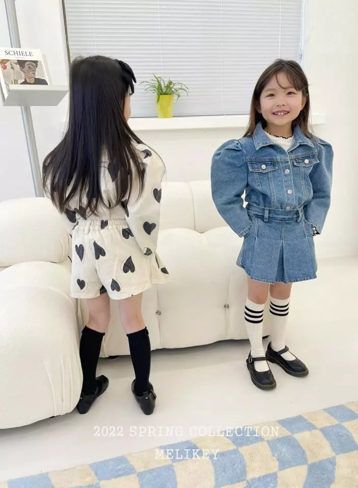 Melikey - Korean Children Fashion - #kidsshorts - Puff Denim Jacket - 5