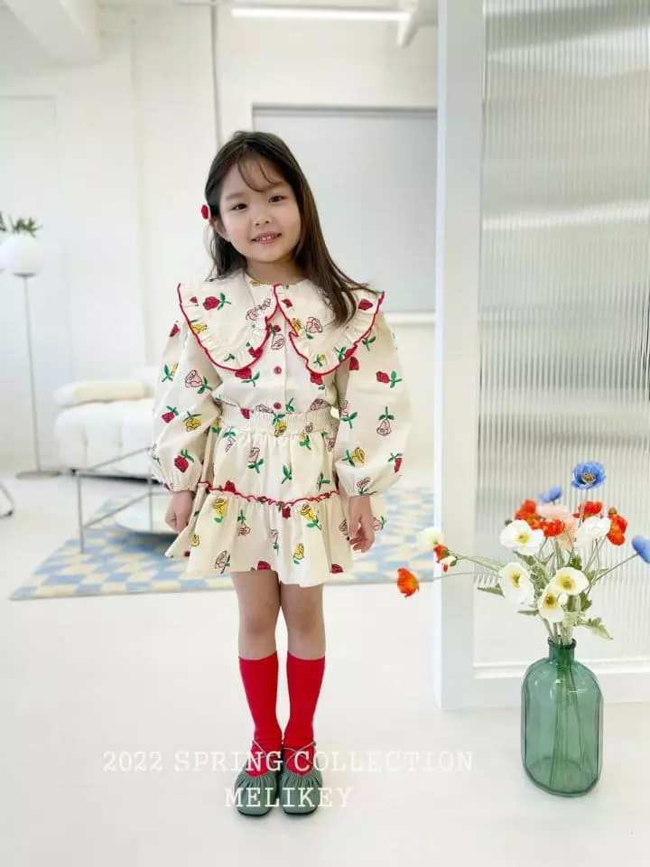 Melikey - Korean Children Fashion - #kidsstore - Rose Frill Blouse - 8
