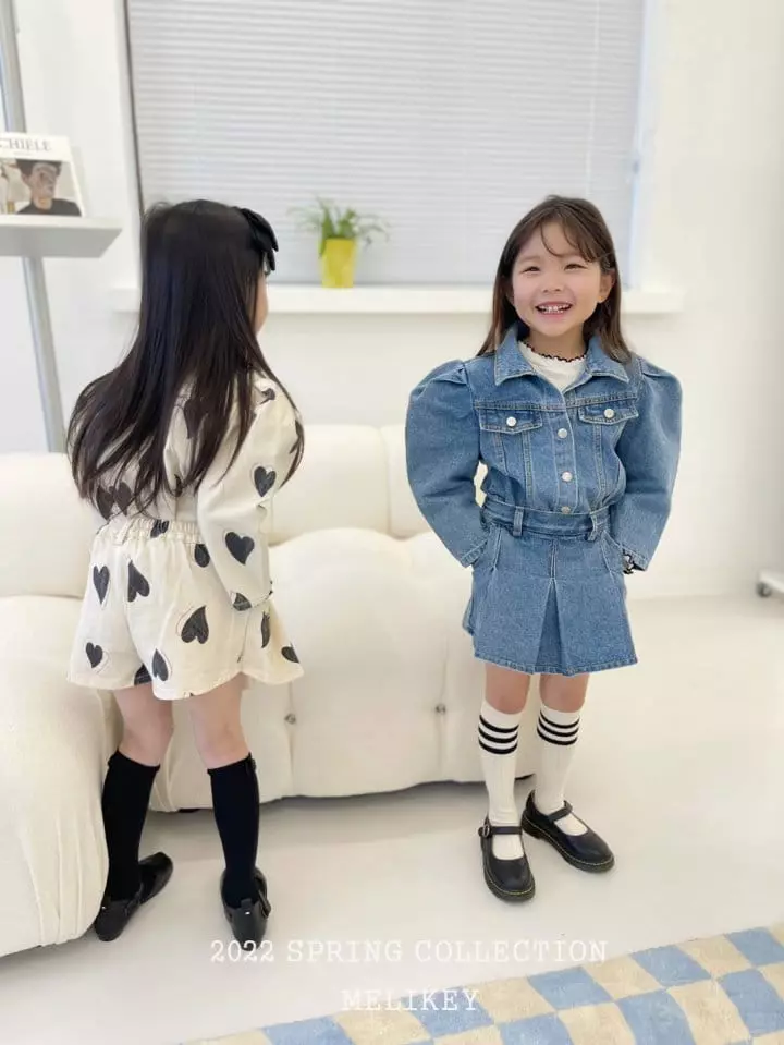 Melikey - Korean Children Fashion - #kidsstore - Puff Denim Jacket - 6