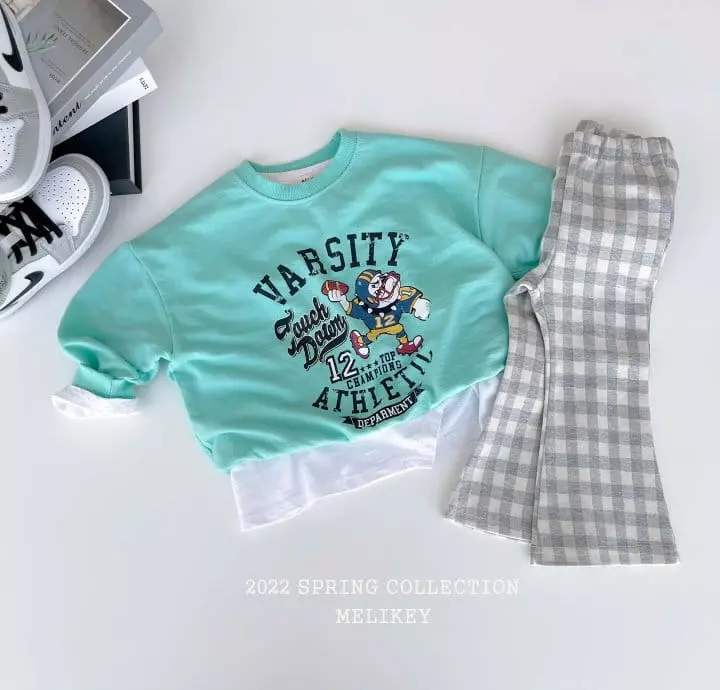 Melikey - Korean Children Fashion - #kidsstore - Big Check Bootscut Leggings - 2