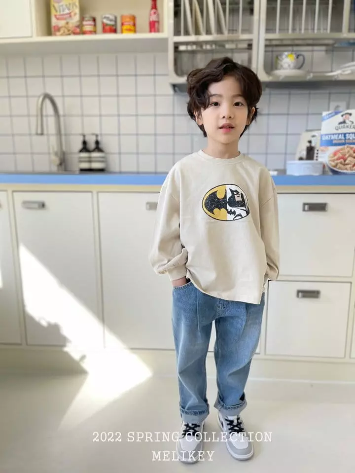 Melikey - Korean Children Fashion - #kidzfashiontrend - Denim Wrinkle Baggy Pants - 6
