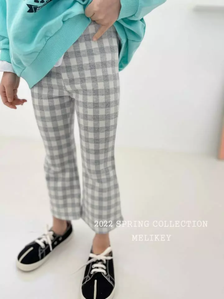 Melikey - Korean Children Fashion - #littlefashionista - Big Check Bootscut Leggings - 5