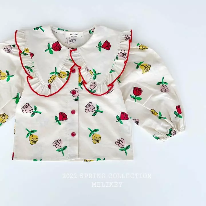 Melikey - Korean Children Fashion - #magicofchildhood - Rose Frill Blouse - 12