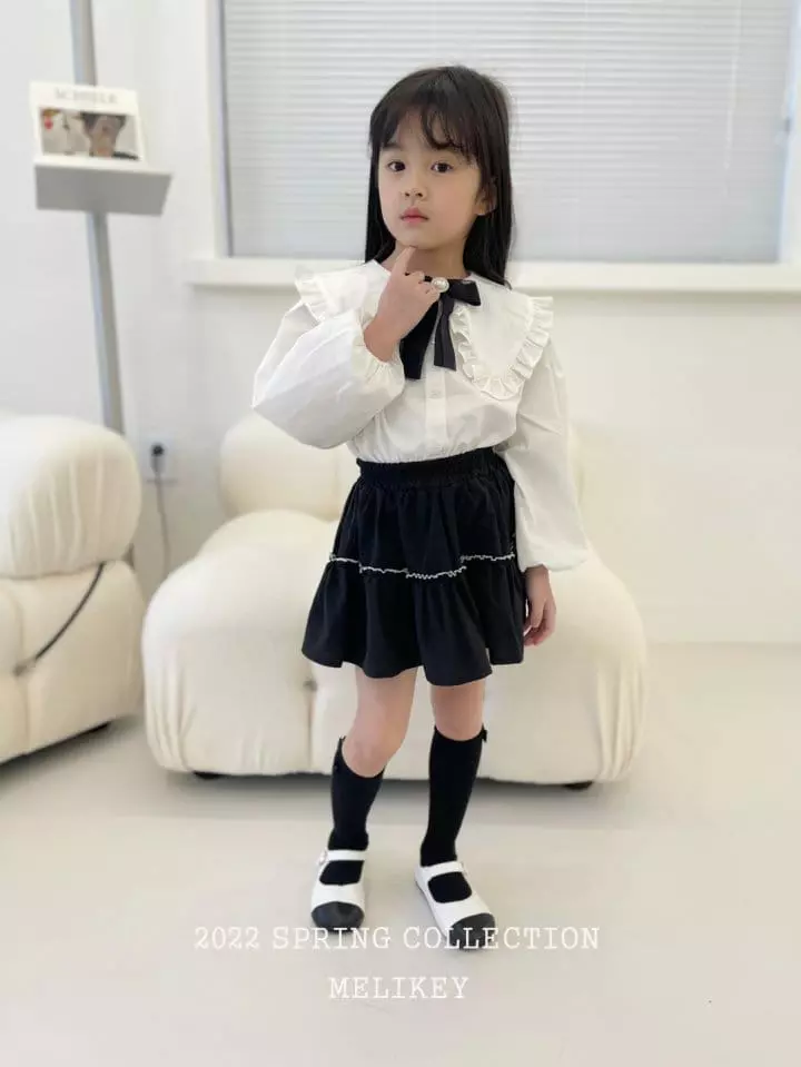 Melikey - Korean Children Fashion - #prettylittlegirls - Basic Frill Blouse