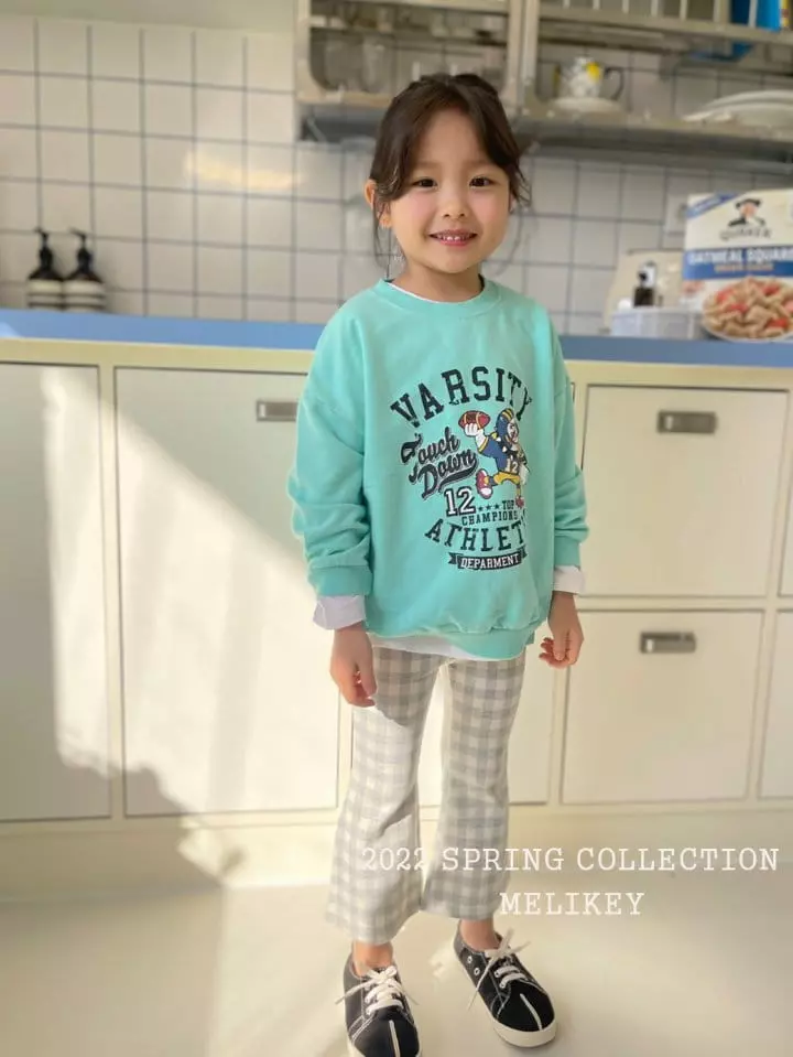 Melikey - Korean Children Fashion - #prettylittlegirls - Big Check Bootscut Leggings - 8