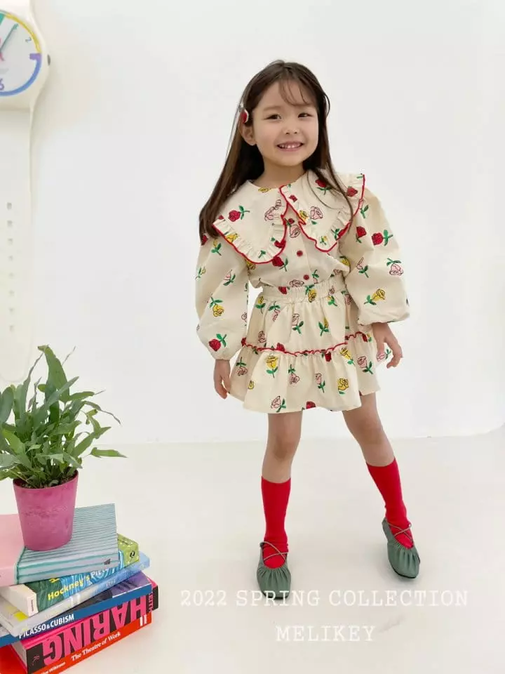 Melikey - Korean Children Fashion - #stylishchildhood - Rose Frill Blouse