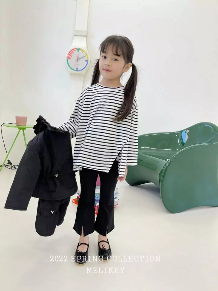 Melikey - Korean Children Fashion - #todddlerfashion - Slit Bootscut Pants - 12
