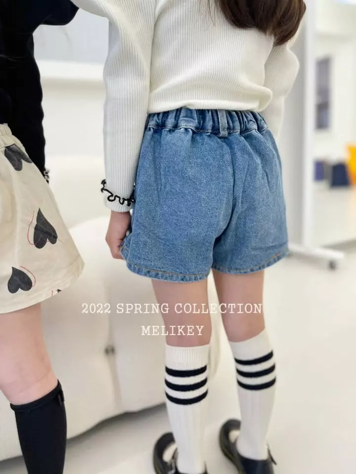 Melikey - Korean Children Fashion - #toddlerclothing - Wrinkle Denim Skirt Shorts - 9