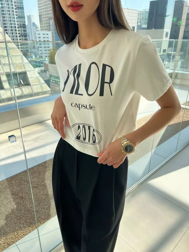 Mellor - Korean Women Fashion - #romanticstyle - Crop Tee - 2