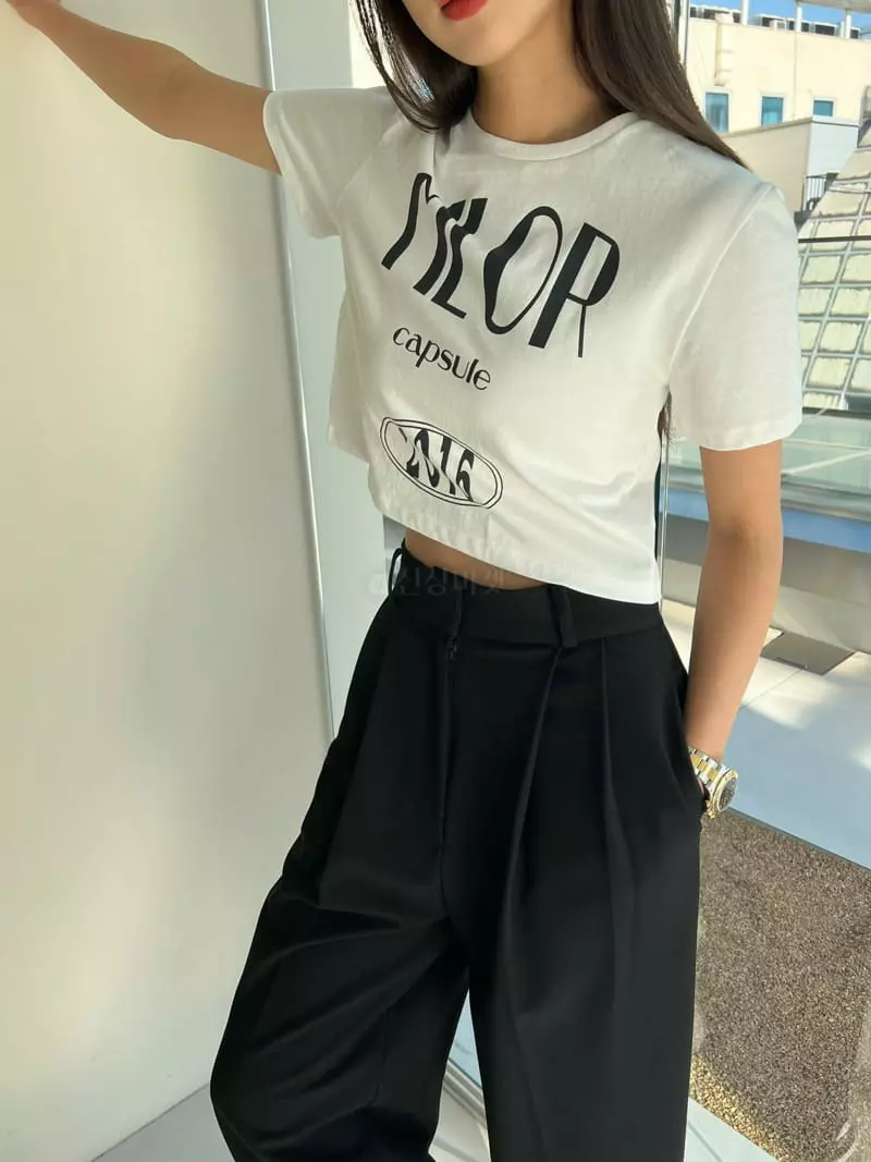 Mellor - Korean Women Fashion - #shopsmall - Crop Tee - 3
