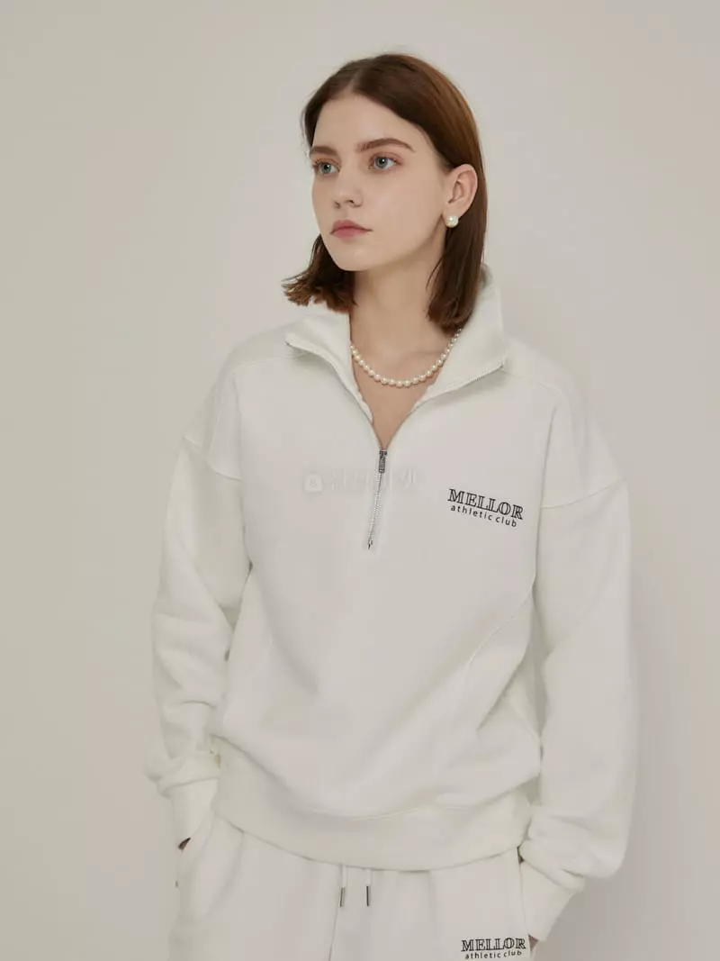 Mellor - Korean Women Fashion - #thatsdarling - Half Zip-up Sweatshirt - 2