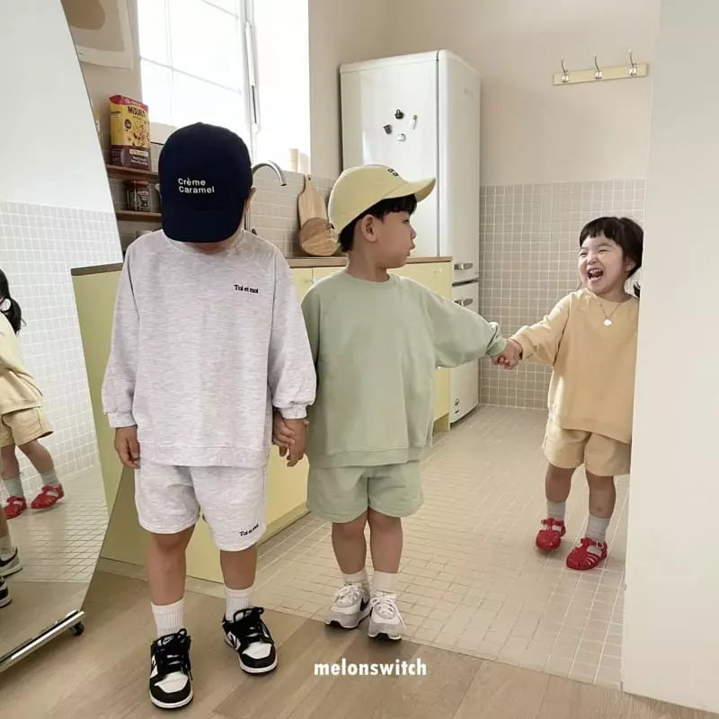 Melon Switch - Korean Children Fashion - #childrensboutique - Raglan Top Bottom Set