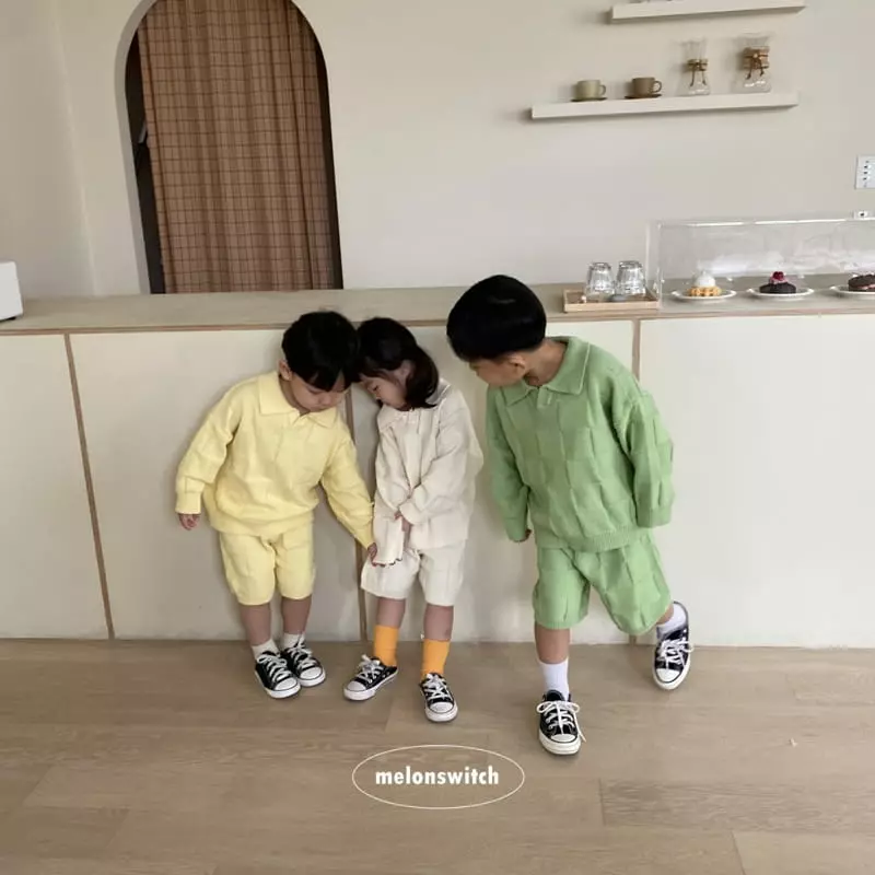 Melon Switch - Korean Children Fashion - #designkidswear - Bong Bong Knit Top Bottom Set - 3