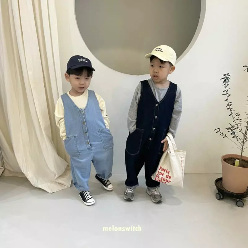 Melon Switch - Korean Children Fashion - #kidsshorts - Tuff Denim Jumpsuit
