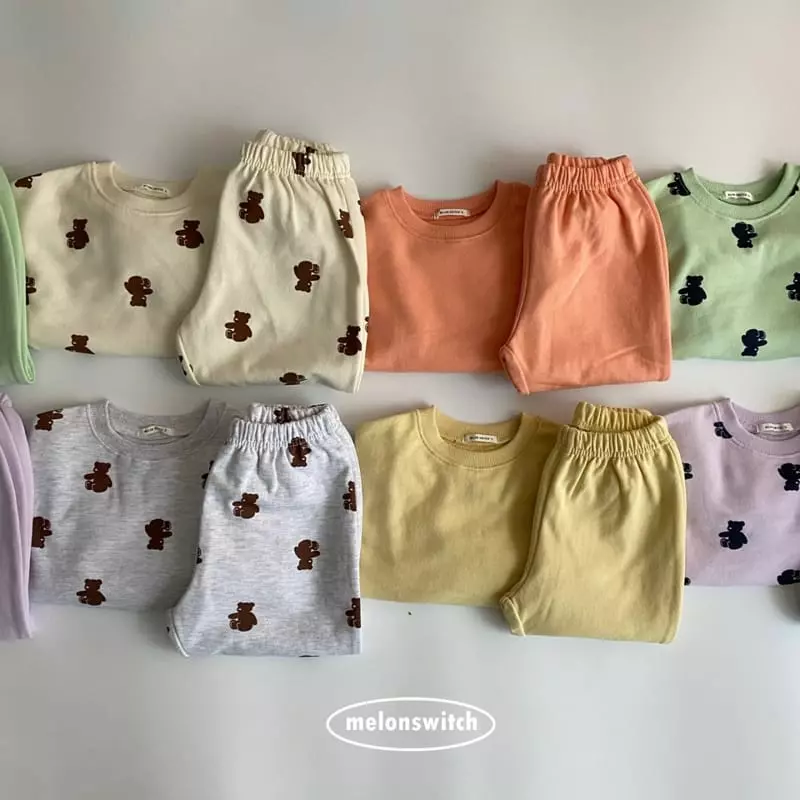 Melon Switch - Korean Children Fashion - #minifashionista - Bear Top Bottom Set - 6