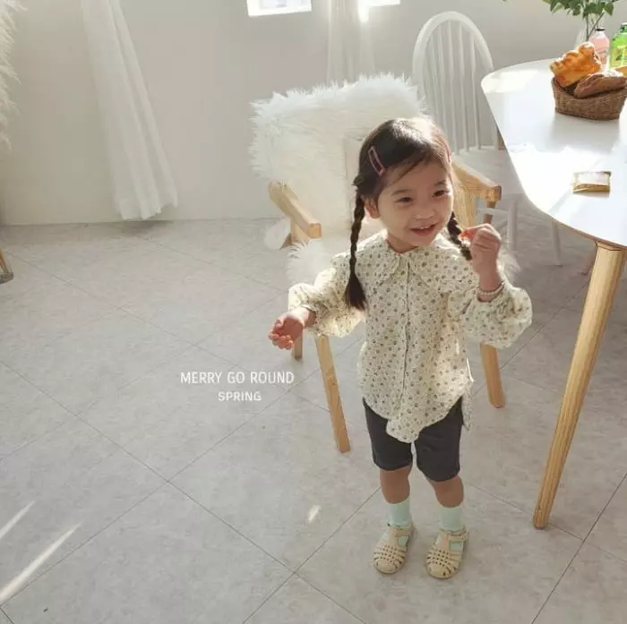 Merry Go Round - Korean Children Fashion - #childofig - Frill Collar Blouse - 3