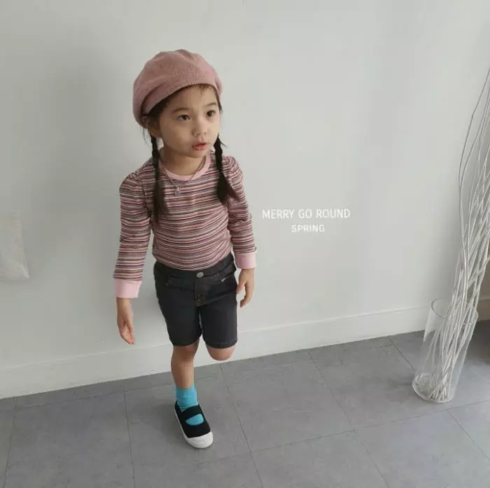 Merry Go Round - Korean Children Fashion - #childofig - Multi Stripes Tee - 5
