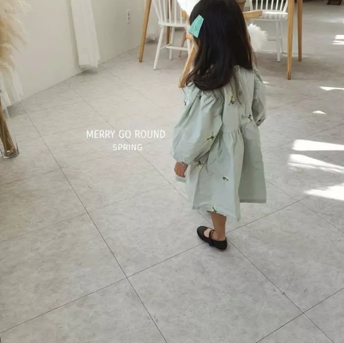 Merry Go Round - Korean Children Fashion - #childrensboutique - Flower Embroidery One-piece - 2