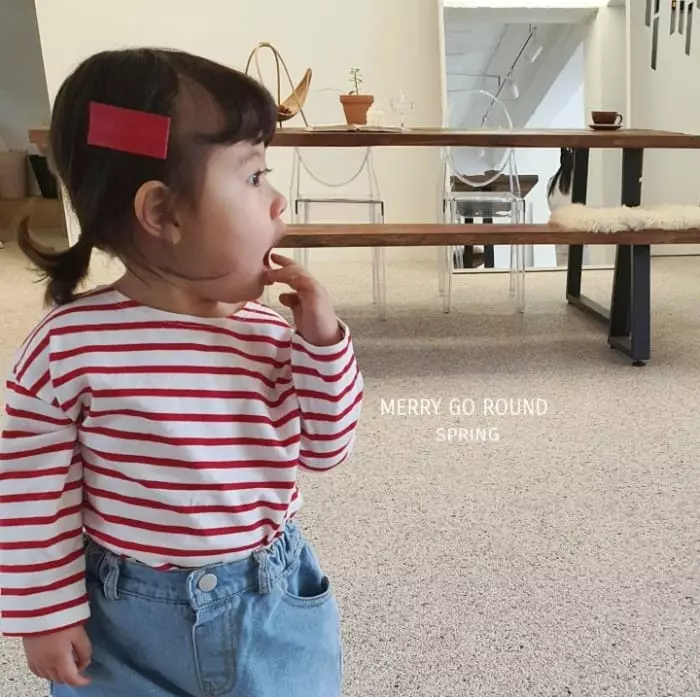 Merry Go Round - Korean Children Fashion - #fashionkids - Stripes Box Tee - 11