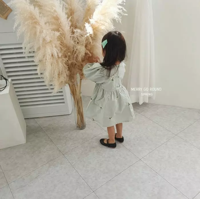 Merry Go Round - Korean Children Fashion - #kidsshorts - Flower Embroidery One-piece - 6