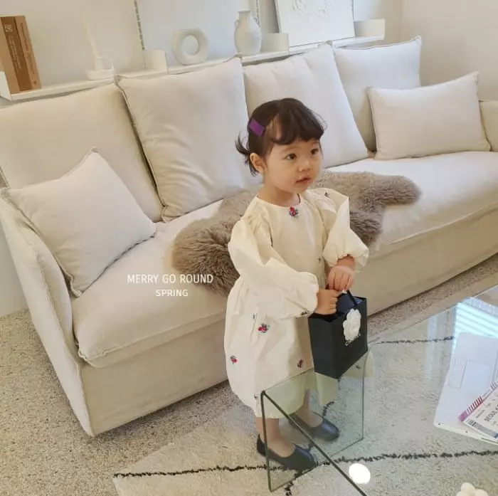 Merry Go Round - Korean Children Fashion - #littlefashionista - Flower Embroidery One-piece - 10