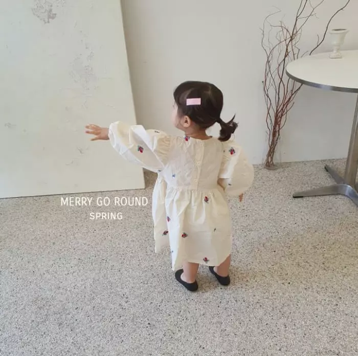 Merry Go Round - Korean Children Fashion - #magicofchildhood - Flower Embroidery One-piece - 11