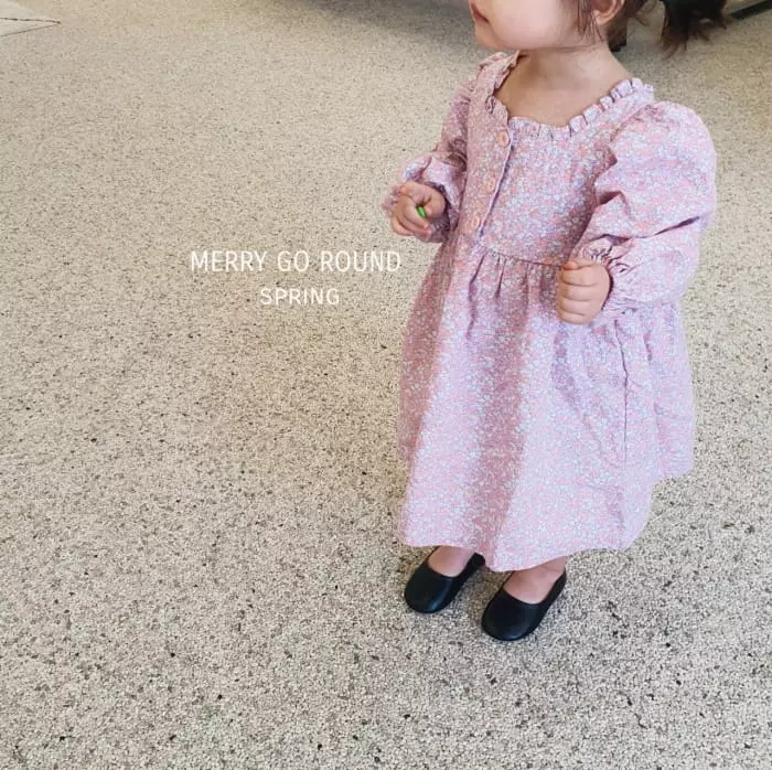 Merry Go Round - Korean Children Fashion - #prettylittlegirls - Square Frill One-piece - 5