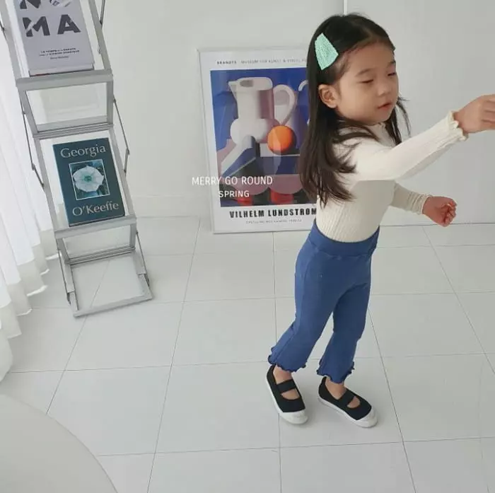 Merry Go Round - Korean Children Fashion - #stylishchildhood - Spring Tery Bootscut Pants - 11