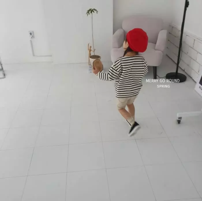 Merry Go Round - Korean Children Fashion - #stylishchildhood - Stripes Box Tee - 6