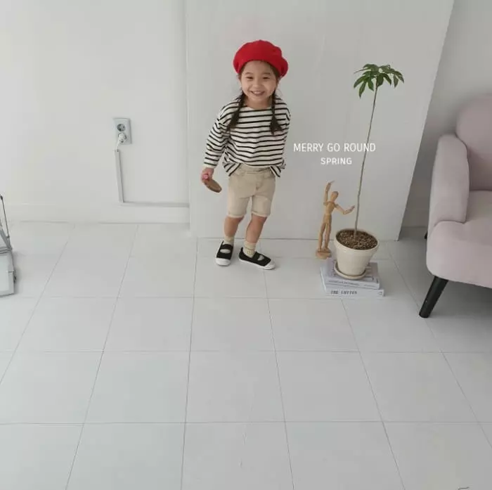 Merry Go Round - Korean Children Fashion - #prettylittlegirls - Stripes Box Tee - 4