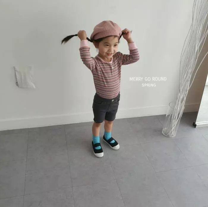Merry Go Round - Korean Children Fashion - #todddlerfashion - Multi Stripes Tee - 2