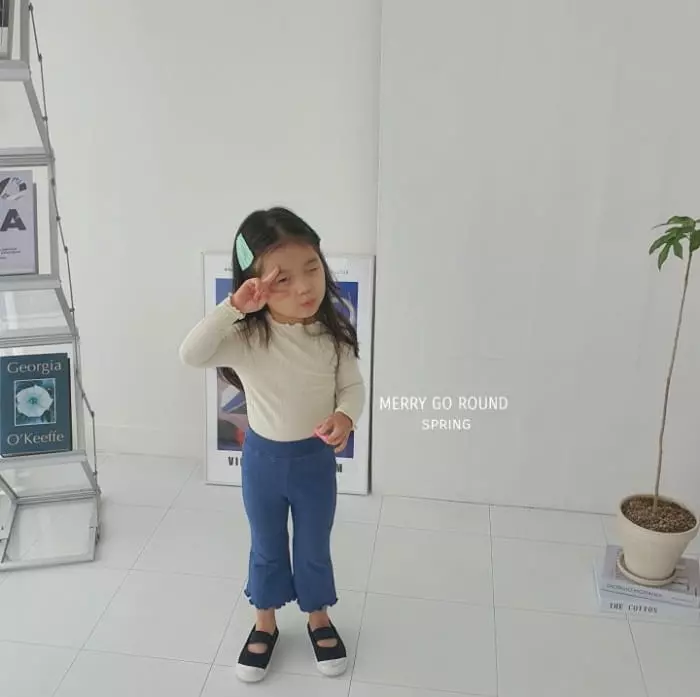 Merry Go Round - Korean Children Fashion - #toddlerclothing - Spring Tery Bootscut Pants - 10