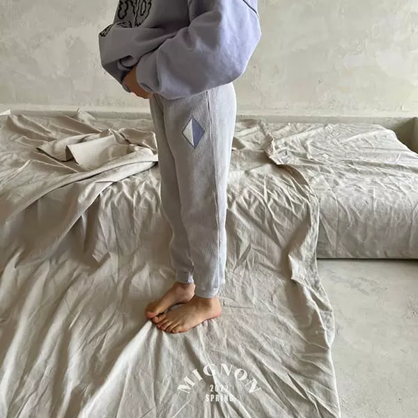 Mignon - Korean Children Fashion - #discoveringself - Mini Waffle Jogger Pants