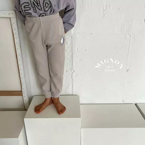 Mignon - Korean Children Fashion - #kidsshorts - Mini Waffle Jogger Pants - 4