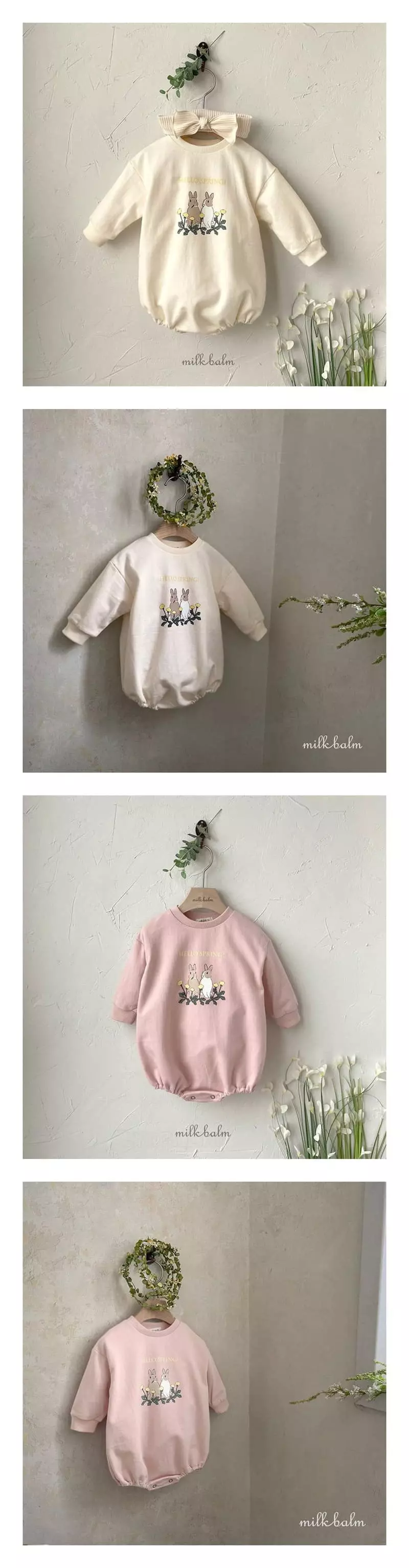 Milk Balm - Korean Baby Fashion - #babygirlfashion - Rabbit Sweatshirt Bodysuit