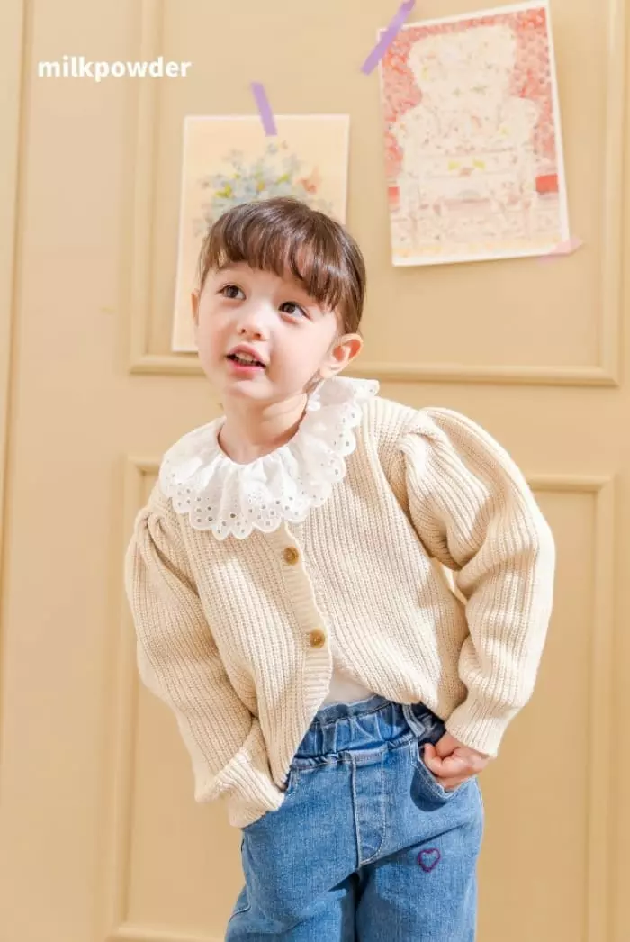 Milk Powder - Korean Children Fashion - #Kfashion4kids - Puff Knit Cardigan