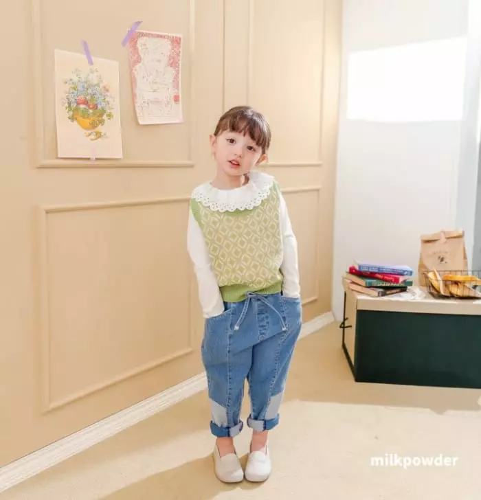 Milk Powder - Korean Children Fashion - #kidzfashiontrend - Cookie Knit Vest