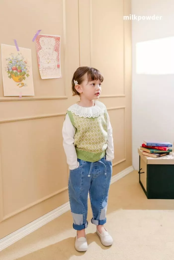Milk Powder - Korean Children Fashion - #littlefashionista - Cookie Knit Vest - 3