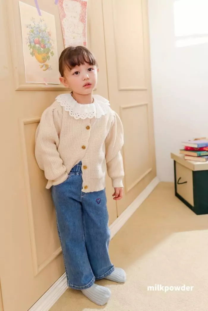 Milk Powder - Korean Children Fashion - #magicofchildhood - Puff Knit Cardigan - 3