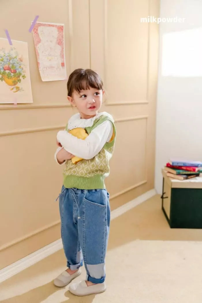 Milk Powder - Korean Children Fashion - #minifashionista - Cookie Knit Vest - 5