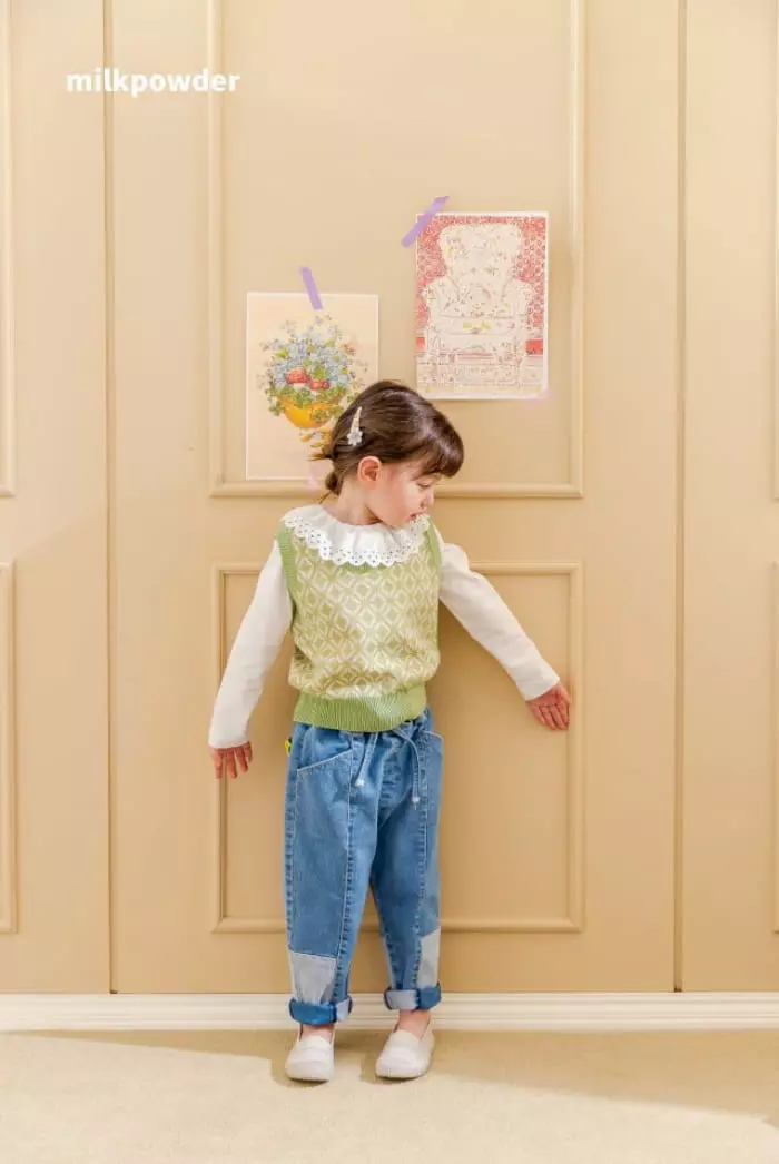 Milk Powder - Korean Children Fashion - #prettylittlegirls - Cookie Knit Vest - 6