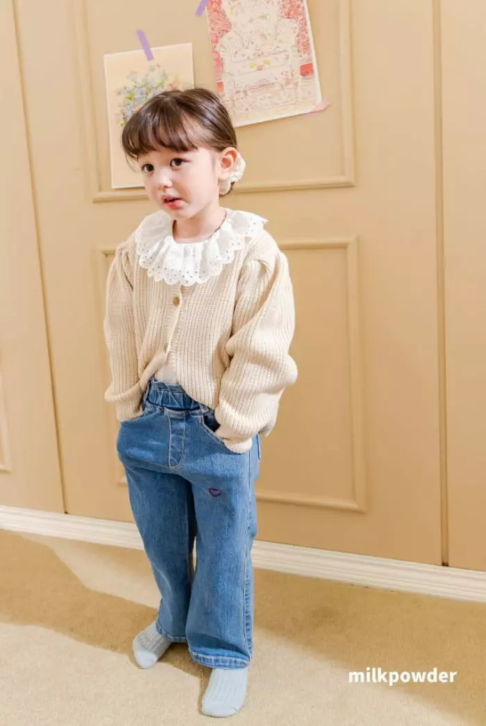 Milk Powder - Korean Children Fashion - #todddlerfashion - Puff Knit Cardigan - 6