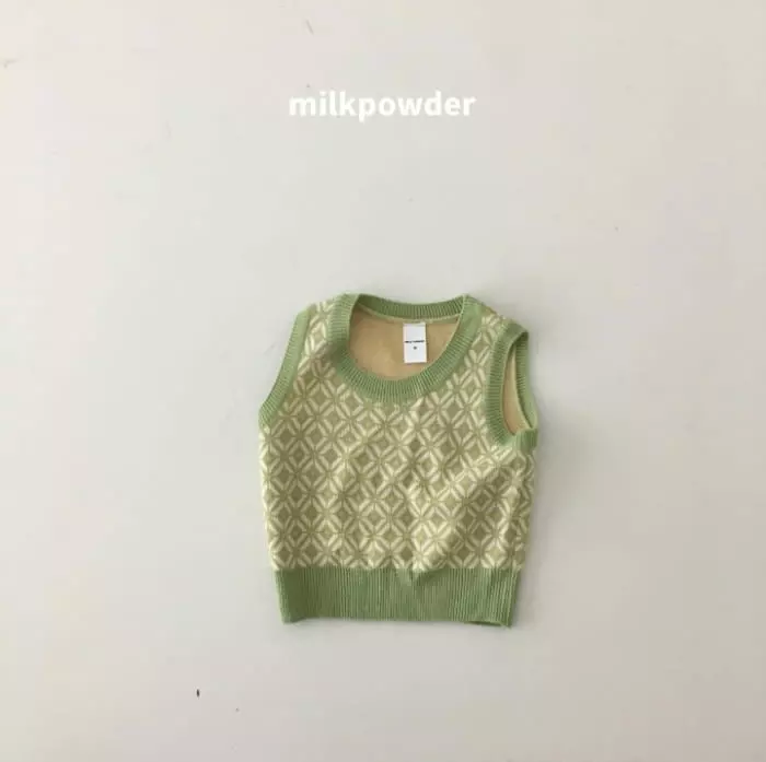 Milk Powder - Korean Children Fashion - #toddlerclothing - Cookie Knit Vest - 8
