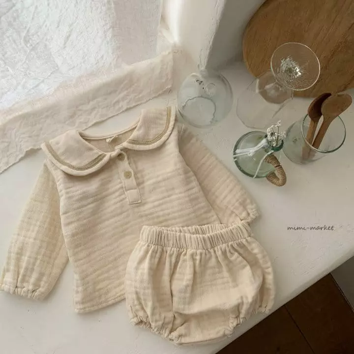 Mimi Market - Korean Baby Fashion - #babyboutique - Pigment Sailor Top Bottom Set - 6