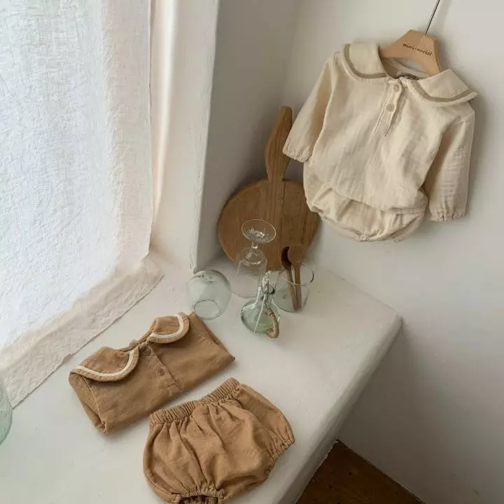 Mimi Market - Korean Baby Fashion - #babyboutique - Pigment Sailor Top Bottom Set - 7