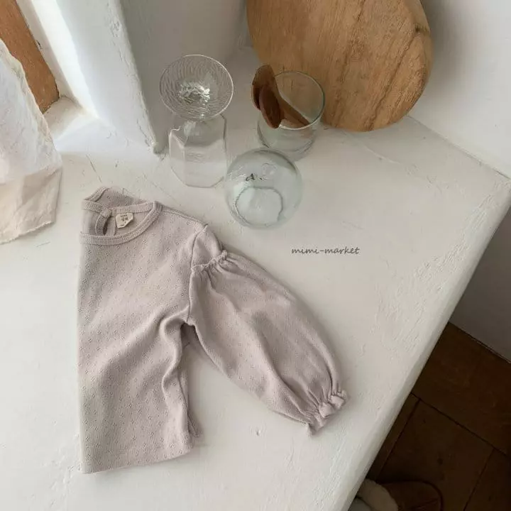 Mimi Market - Korean Baby Fashion - #babyclothing - Eyelet Shirring Tee - 6