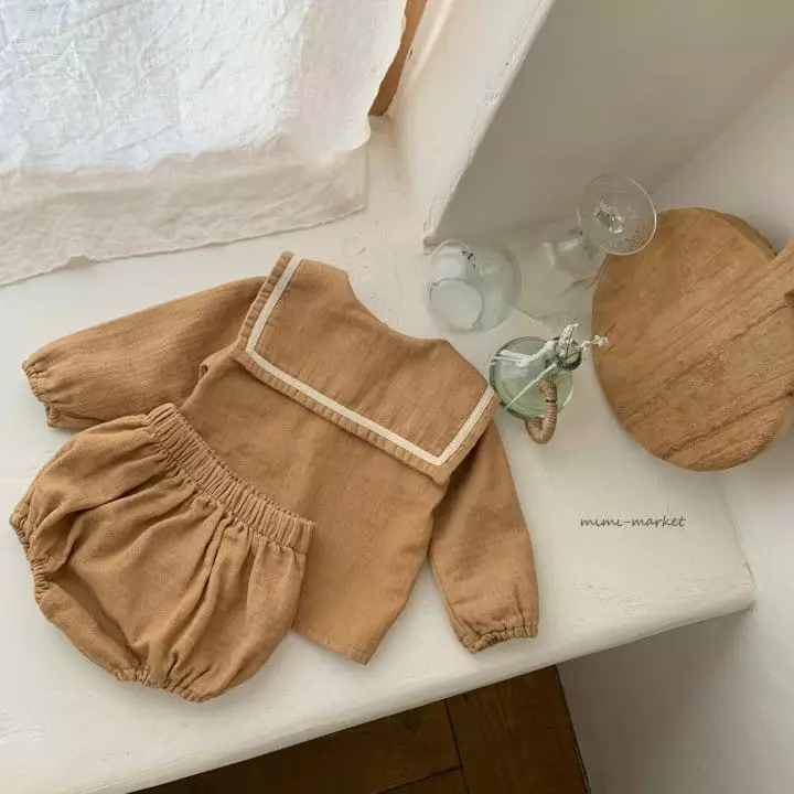 Mimi Market - Korean Baby Fashion - #babyfashion - Pigment Sailor Top Bottom Set - 10