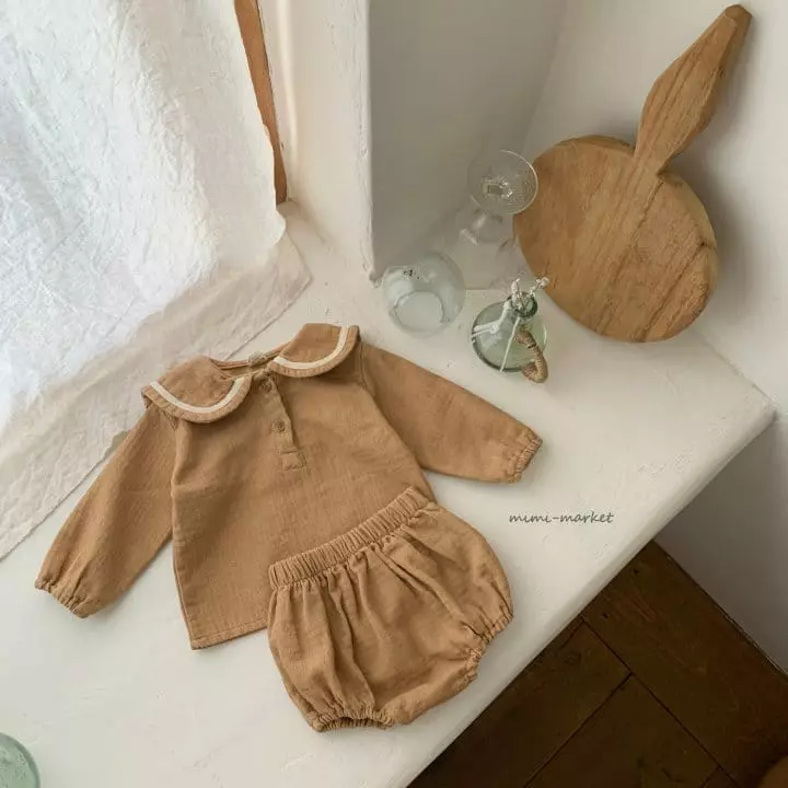 Mimi Market - Korean Baby Fashion - #babyfever - Pigment Sailor Top Bottom Set - 11
