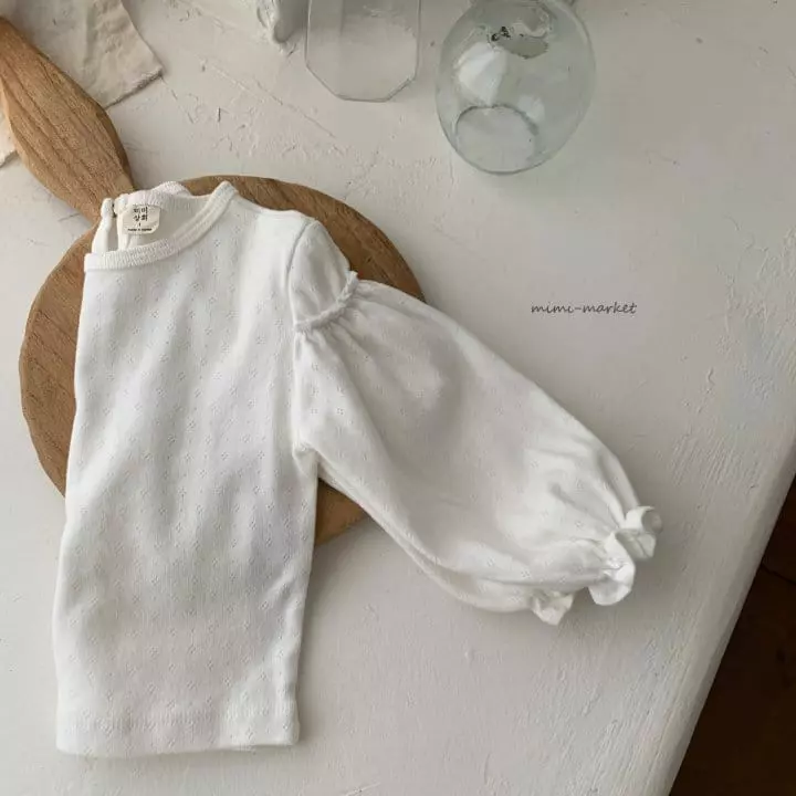 Mimi Market - Korean Baby Fashion - #babygirlfashion - Eyelet Shirring Tee - 9