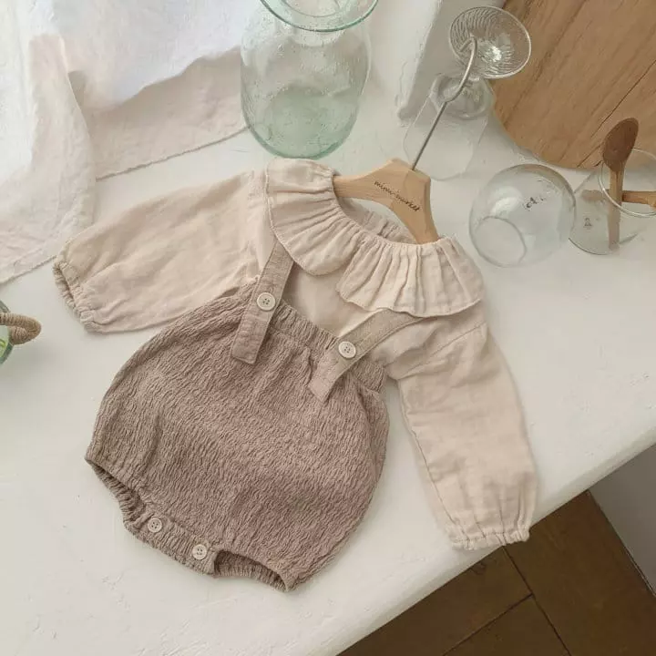 Mimi Market - Korean Baby Fashion - #babygirlfashion - Biscuit Dungarees - 5